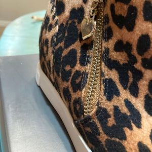 Vince Camuto natural leopard wedge tennis shoes